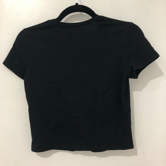 PacSun LA Hearts I Give Zero F’s Black Crop Top - Picture 6 of 6